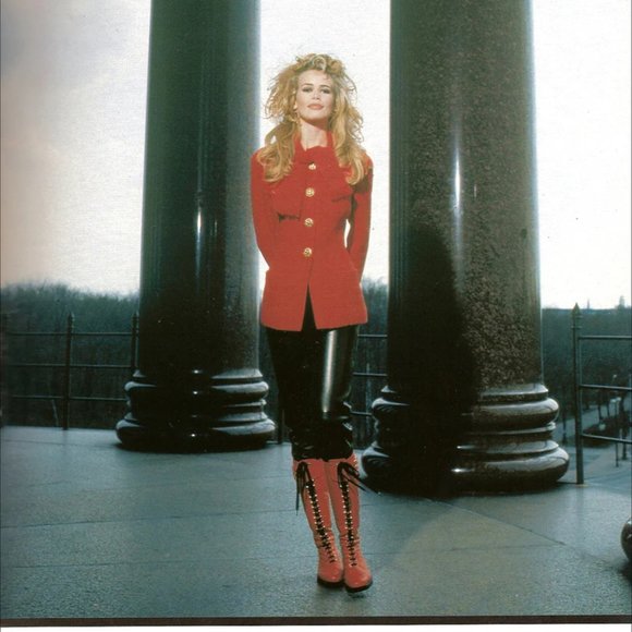 CHANEL One of a Kind A/W 1992 red leather lace up combat boots runway worn 38 - Picture 16 of 16